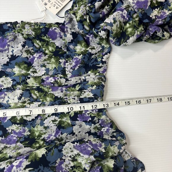 ASTR The Label Size Small Blue Asymmetrical High Low Midi Short Sleeve Dress NWT - Picture 8 of 12